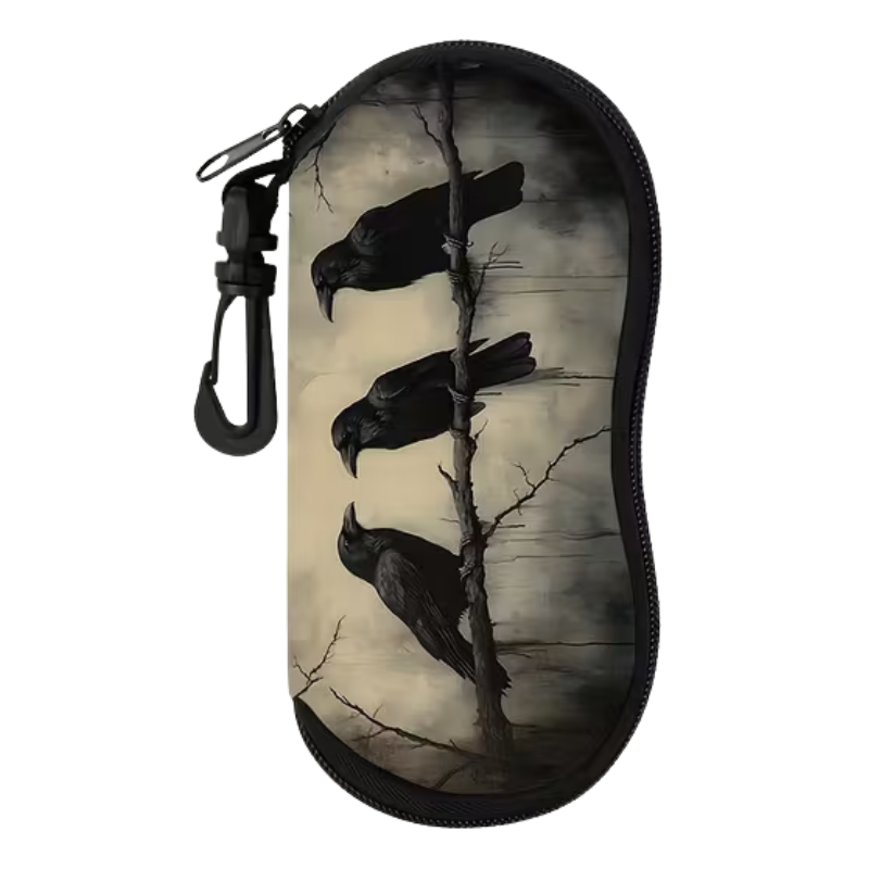 three ravens glasses pouch