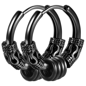 black hoop earrings