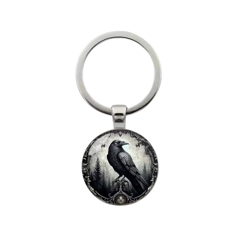 forest raven keyring