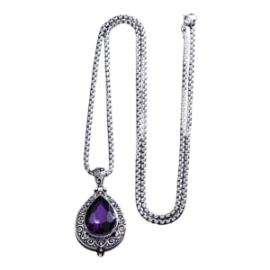 purple teardrop necklace