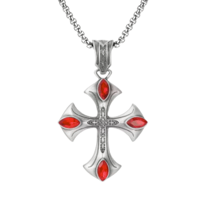 ruby cross necklace