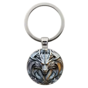 silver dragon keyring