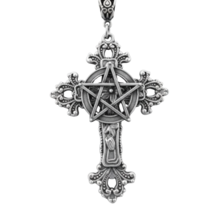 gothic pentagram cross necklace