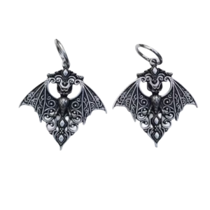ornate bat earrings