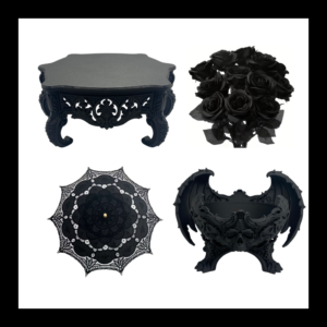 goth accessories and decor
