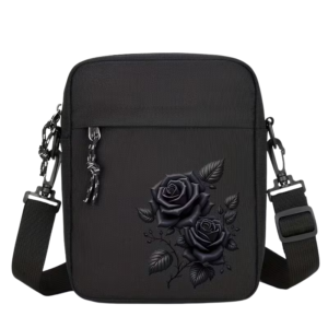 black rose crossbody bag
