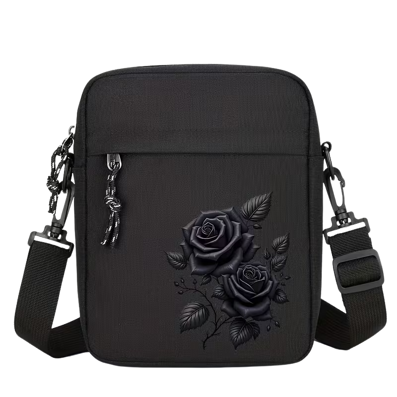 black rose crossbody bag