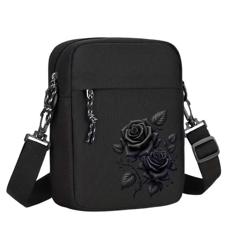 Black Rose Crossbody Bag - Image 3