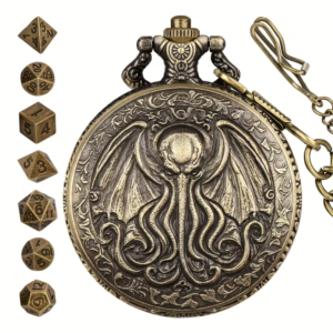 cthulhu pocket watch case mini dice set