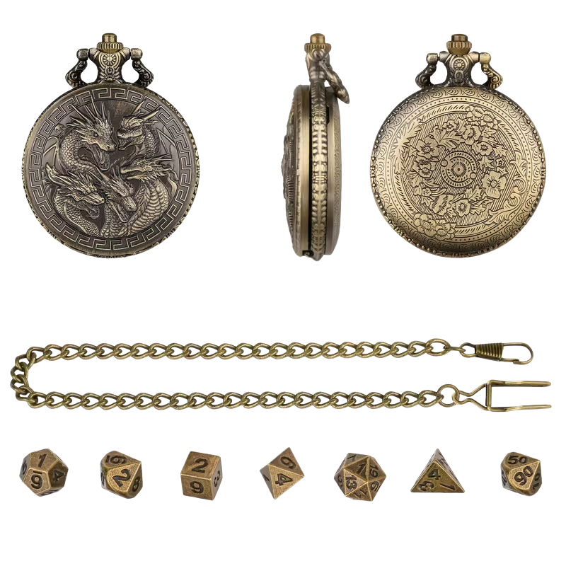 Dragon Pocket Watch Case Dice Set - Image 4