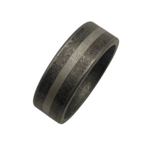 rustic stripe stainless steel ring