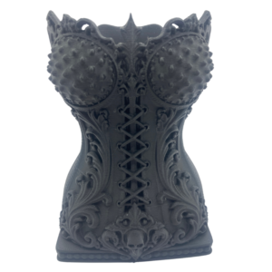 Gothic decorative corset holder, 3D printed in PETG or PLA for makeup brushes, stationery and dried flowers