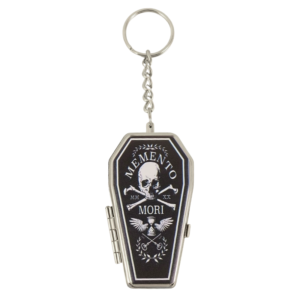 The small memento mori portable ashtray - a bold portable accessory and unique gifts for fans of alternative style.