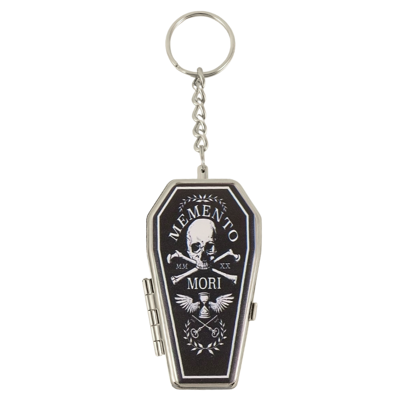 The small memento mori portable ashtray - a bold portable accessory and unique gifts for fans of alternative style.