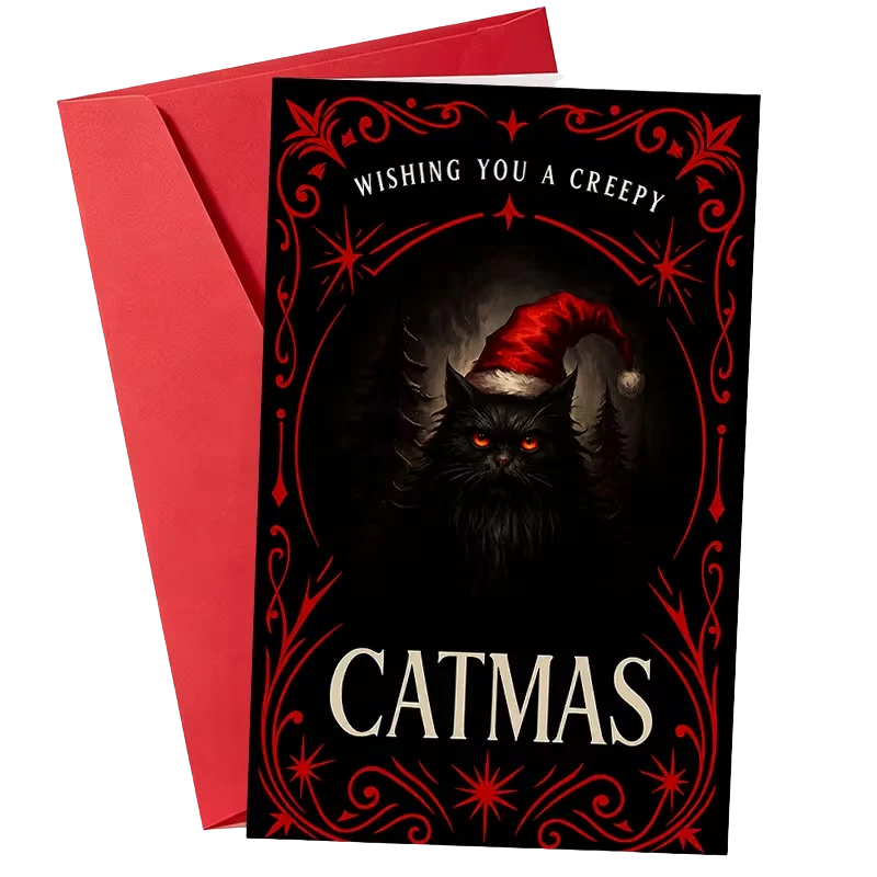 Catmas Card - Gothic Christmas cards featuring spooky festive designs
